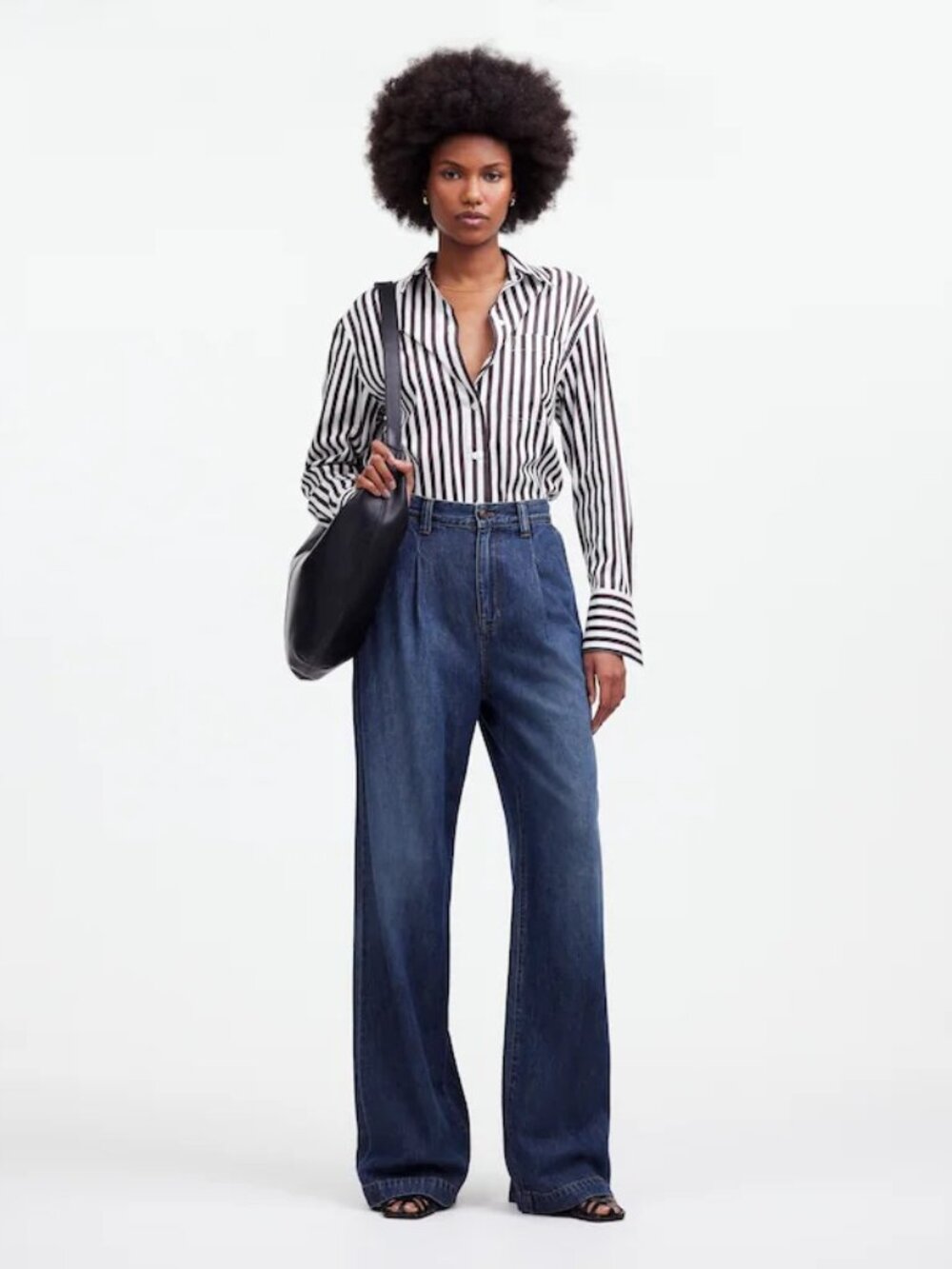 Madewell Harlow Blue High-Rise Wide-Leg Airy Jeans Medium Wash Size 29